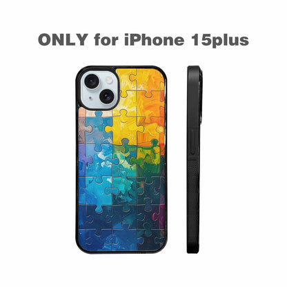 iPhone 15 Plus Case — Autism Puzzle Pieces Puzzle Piece Pattern, Custom Print Case Cover