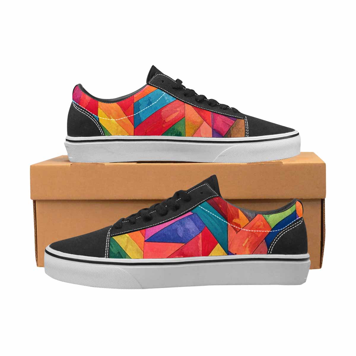 MEN'S Transgender Flag Color Canvas Lace-Up Cottagecore Shoes