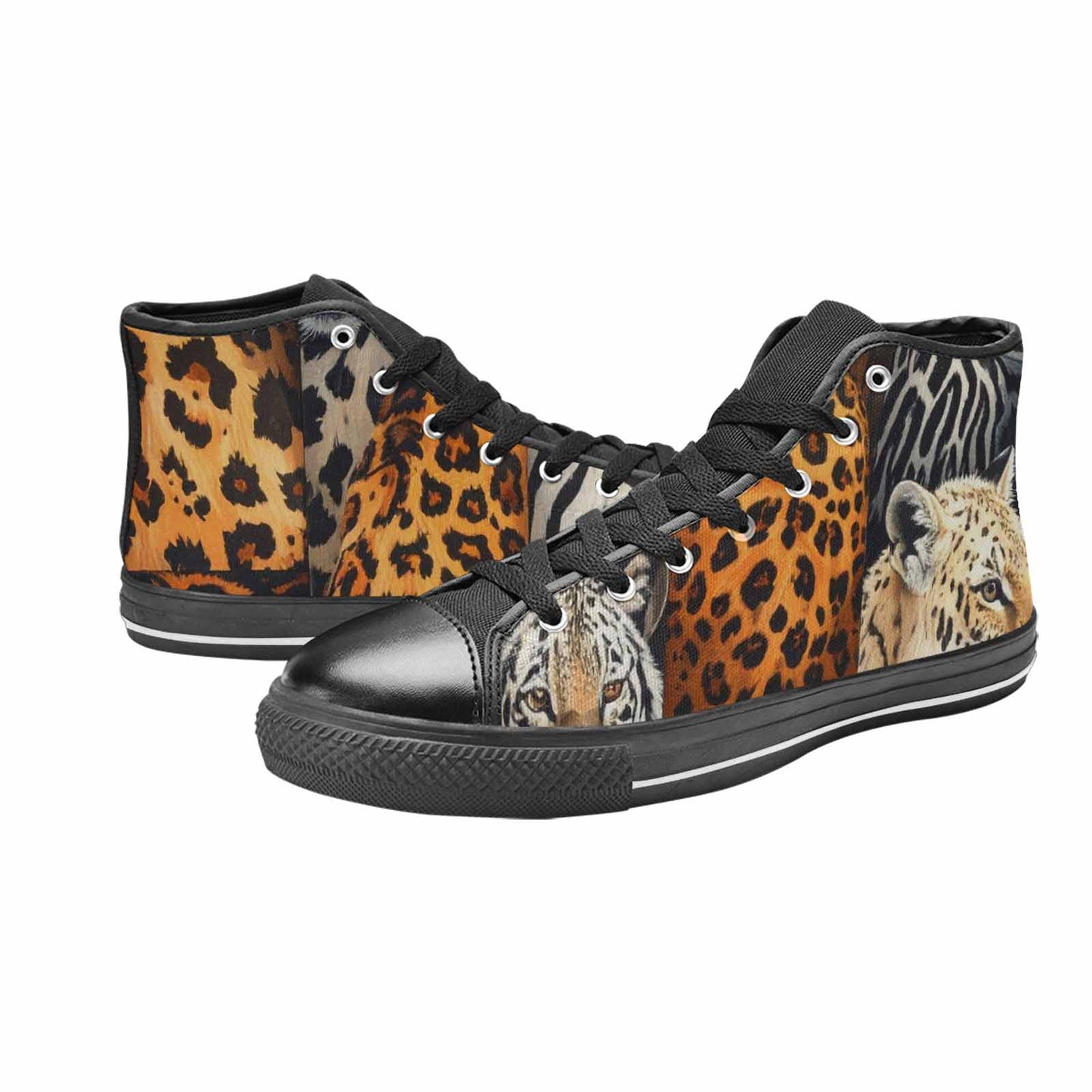 MEN'S Animal Print High Top Canvas Neon Fantasy Custom Sneakers