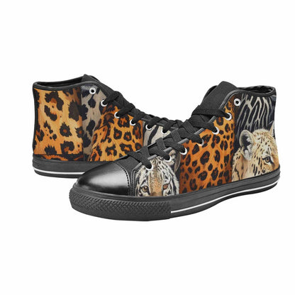 MEN'S Animal Print High Top Canvas Neon Fantasy Custom Sneakers