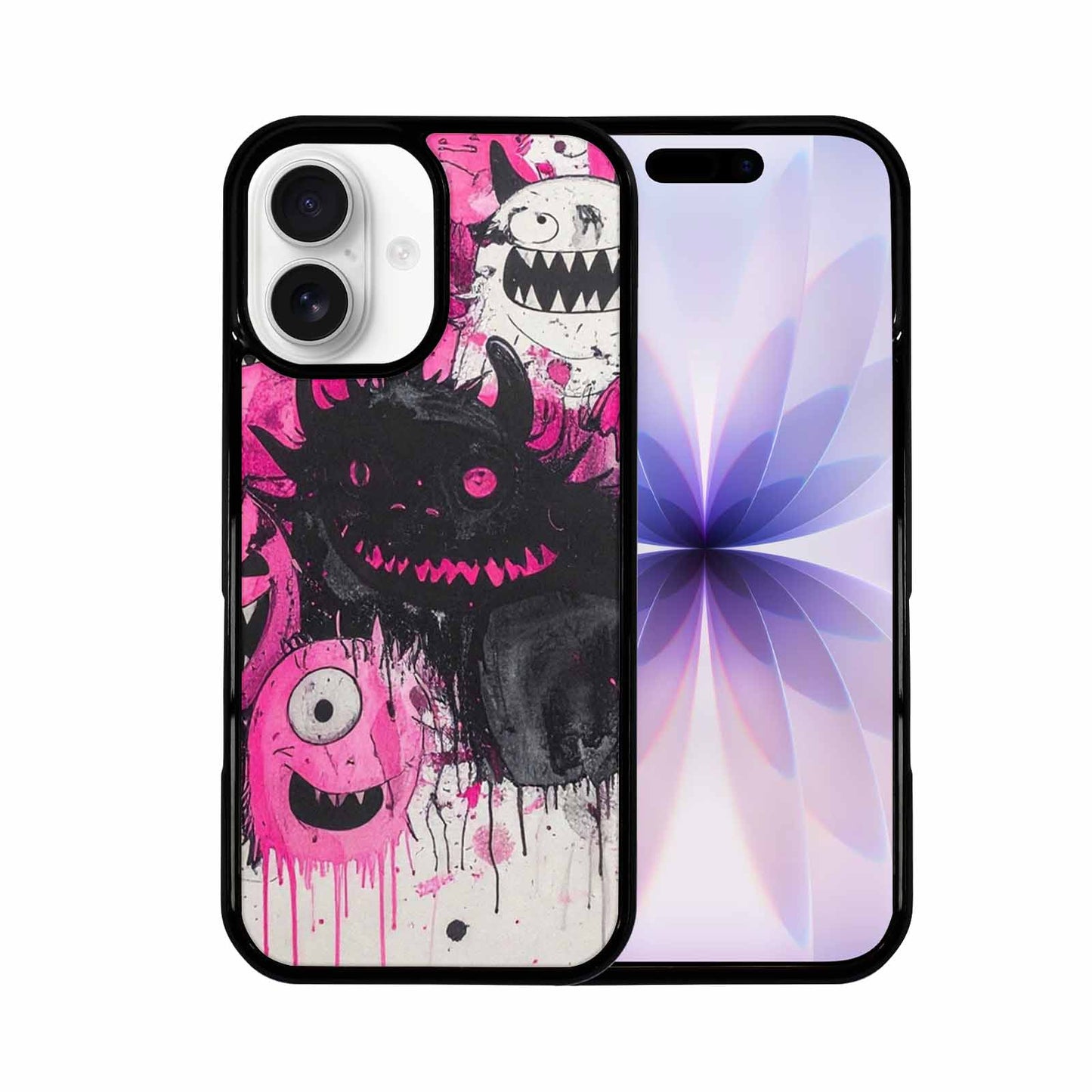 iPhone 17 Case — Black &amp; Pink Ink Cartoon Cute, Custom Phone Case