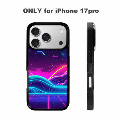 iPhone 17 Pro Case — Neon Cartoon Art Pattern Retro Vintage, Custom Phone Case