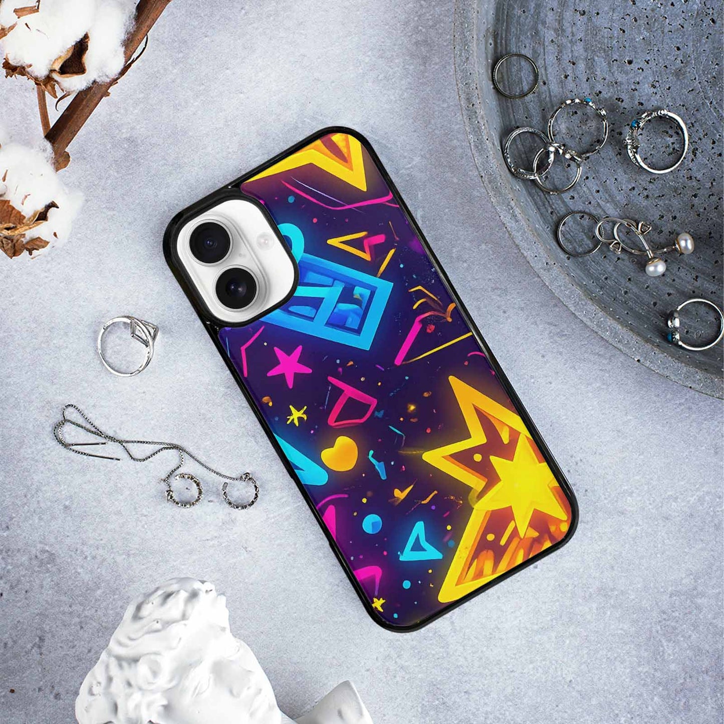 iPhone 16 Plus Case — 80s Retro Motif 80s Retro Motifs, Custom Print Case Cover