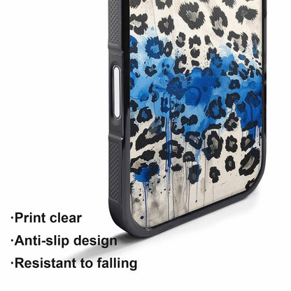 iPhone 17 Pro Case — Animal Print Black Blue Ink Animal, Unique Phone Case Design