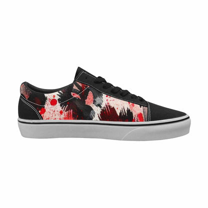 WOMEN'S Animal Print (black & Lace-Up Canvas Surreal Custom Shoes