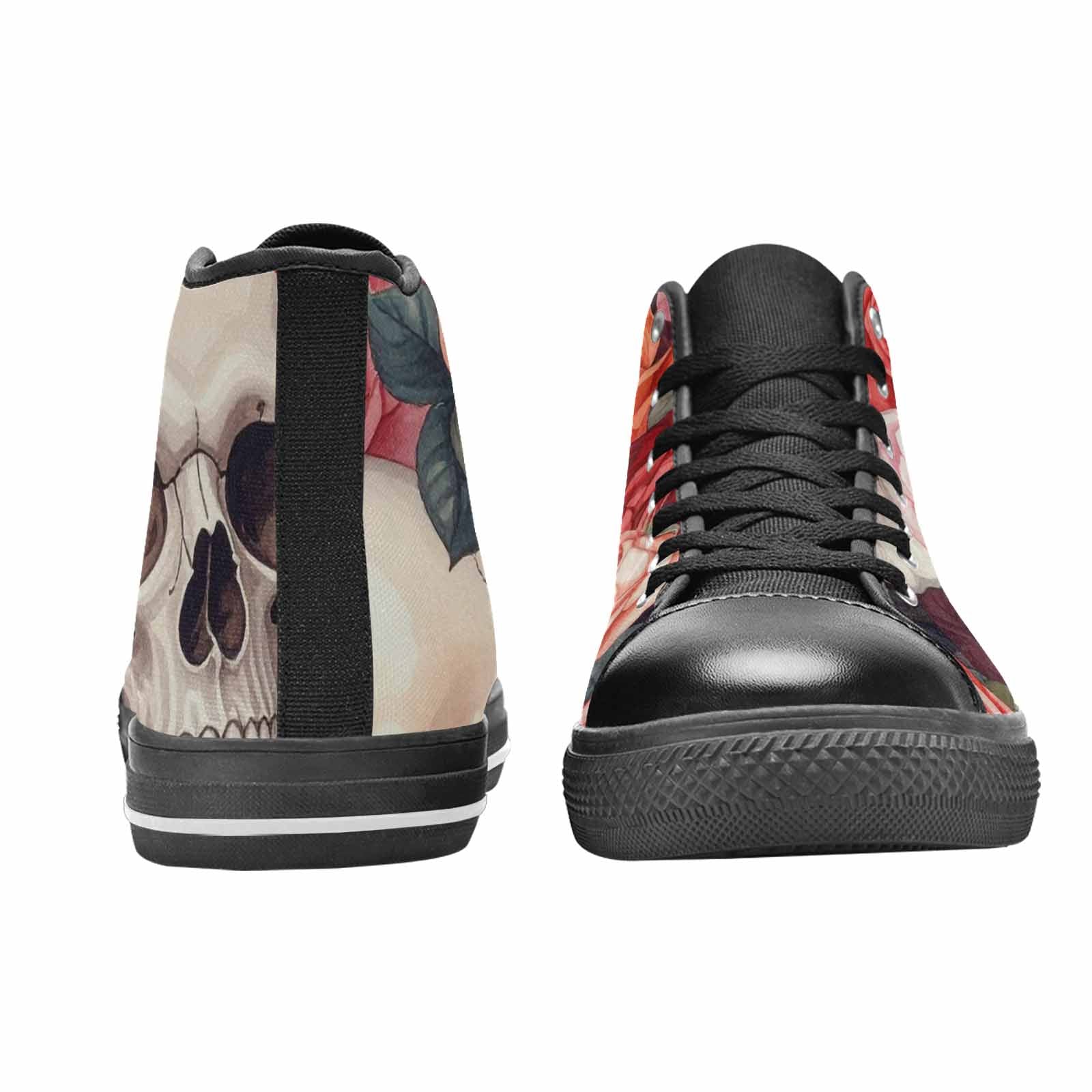 MEN'S Skulls Roses Soft Airbrush High Top Canvas Grunge Sneakers