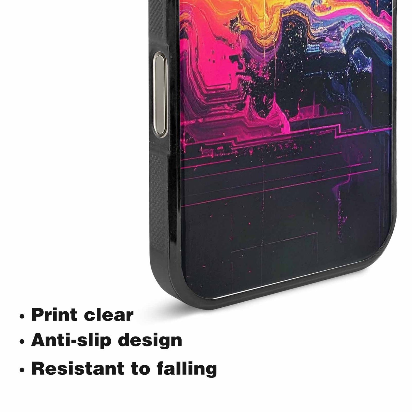 iPhone 15 Pro Max Case — Glitch Dark Art Seamless Pattern Vibrant, Custom Designed Case Cover
