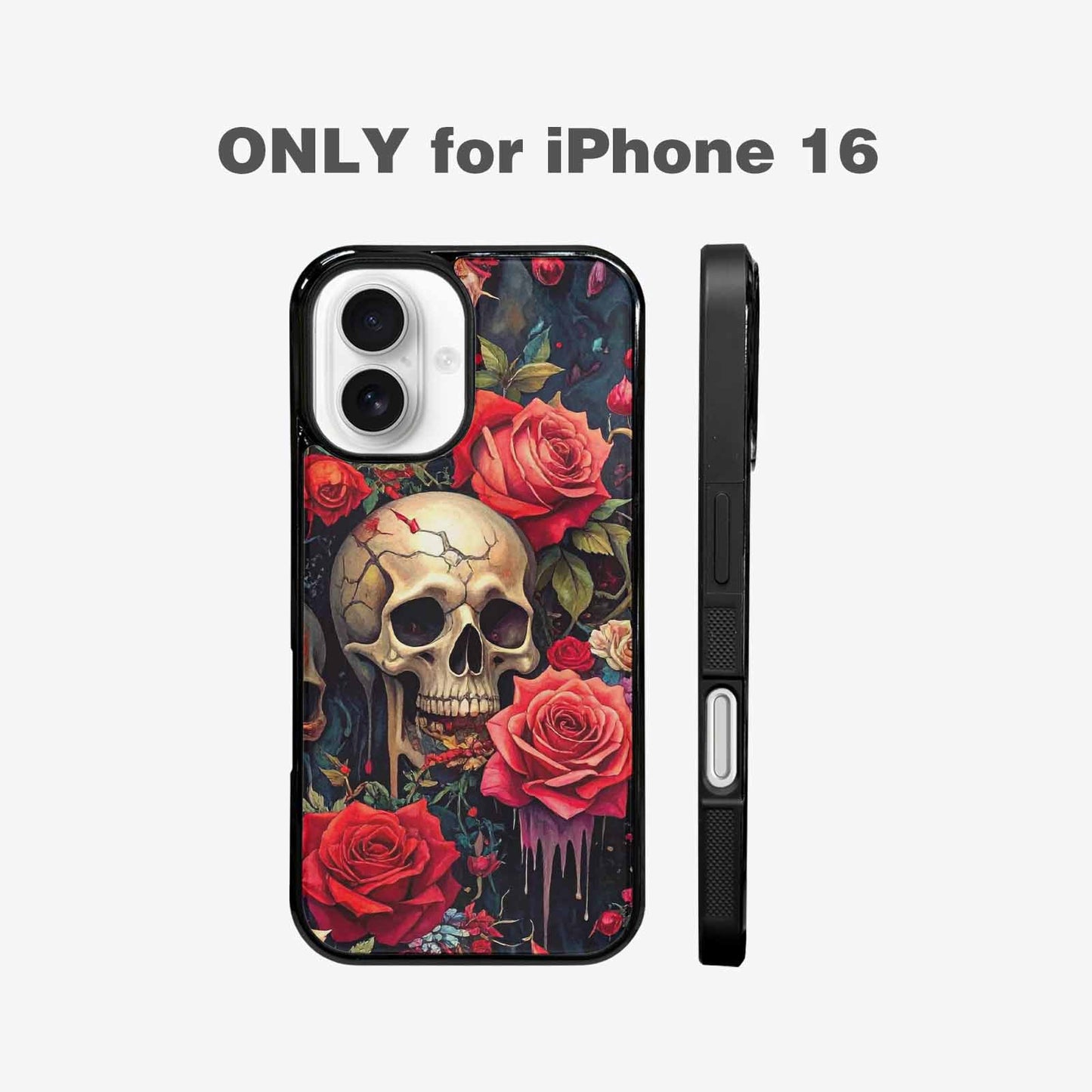 iPhone 16 Case — Skulls And Rosesmelting Skulls A Agl, Custom Made Phone Cover