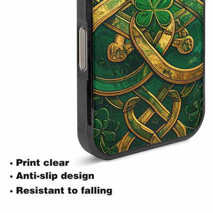 iPhone 16 Pro Max Case — Irish Celtic Knot Pattern Shamrocks Seamless, Custom Made Phone Cover