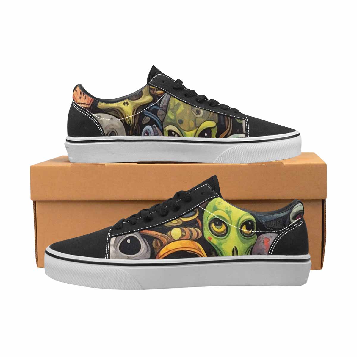 WOMEN'S Aliens × Camo Aliens Lace-Up Canvas Kaleidoscope Sneakers