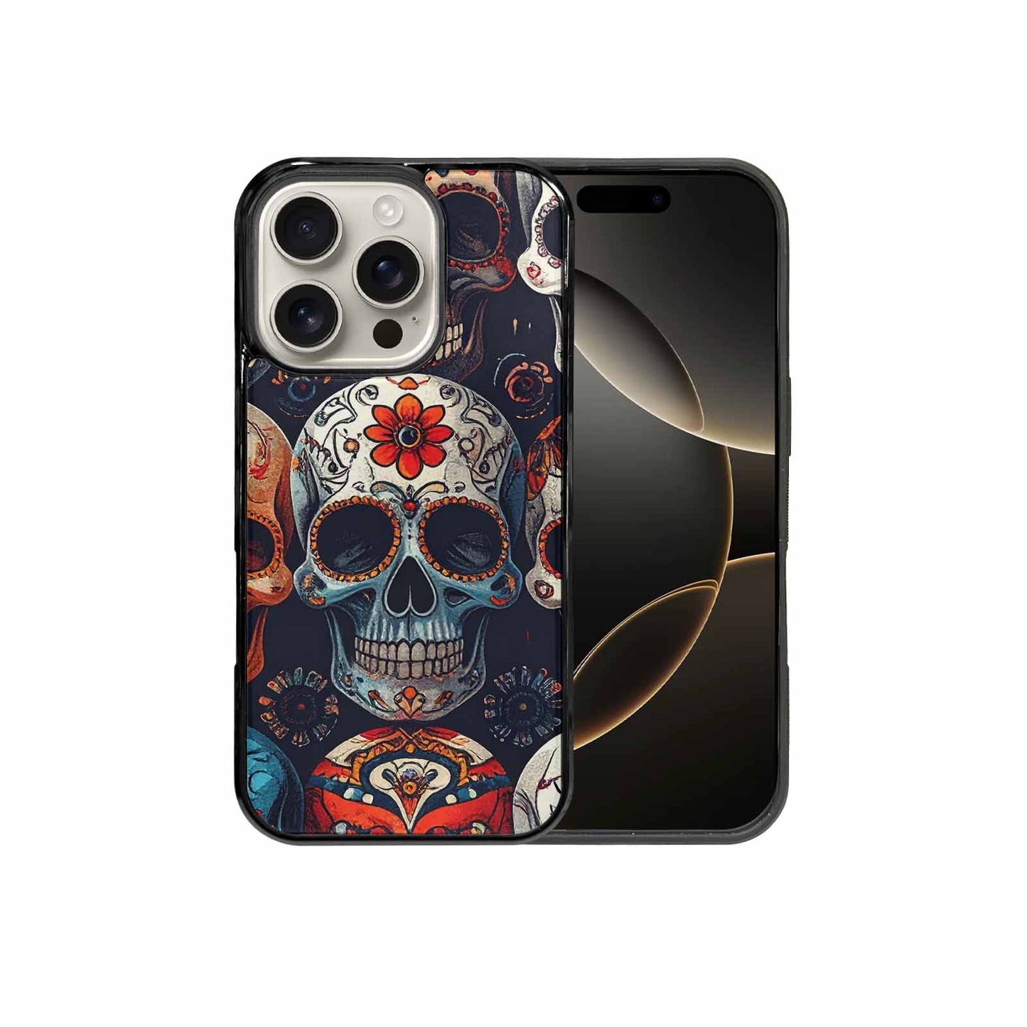 iPhone 16 Pro Case — Skull Waves, Custom Print Case Cover