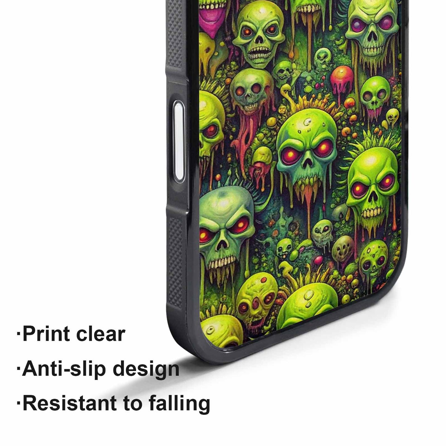 iPhone 17 Pro Max Case — Toxic Radioactive Creature Pattern Original Art, Custom Made Phone Cover