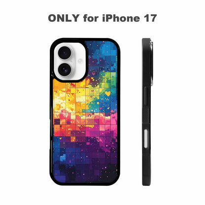 iPhone 17 Case — Pixel Art Bit Burst Original Art, Customized Protective Case