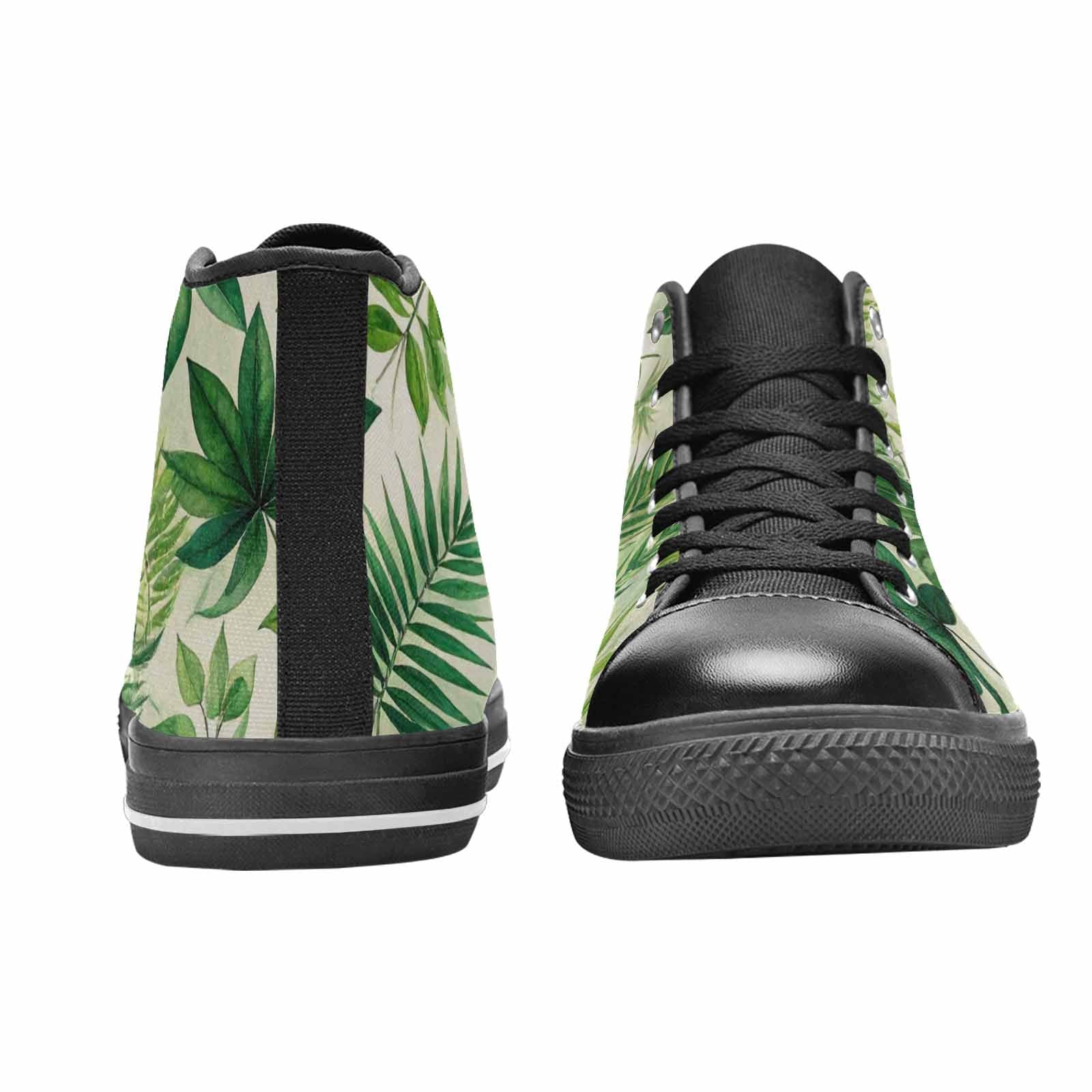 WOMEN'S Seven-Point Palmate Leaf High Top Canvas Neon Fantasy Shoes