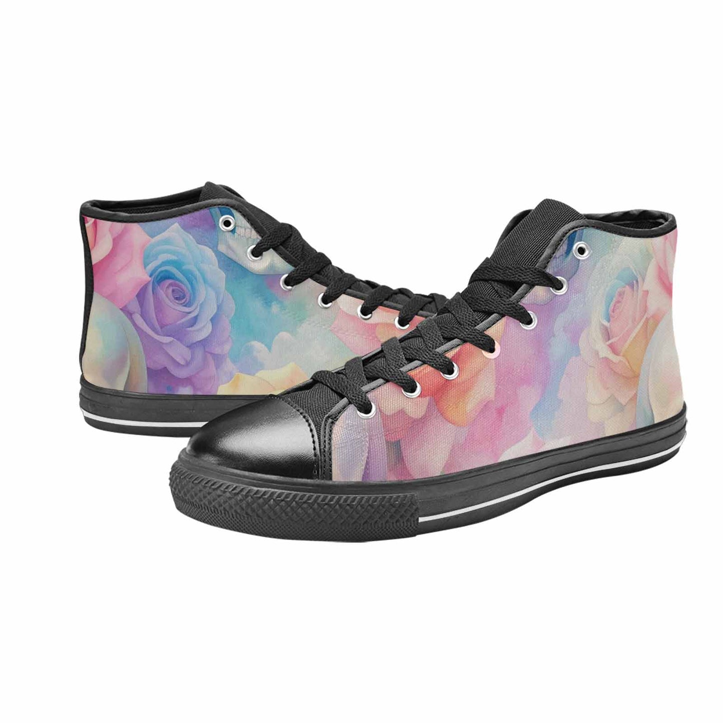 WOMEN'S Skulls Roses Candy Airbrush High Top Canvas Dark Academia Custom Sneakers