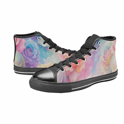 WOMEN'S Skulls Roses Candy Airbrush High Top Canvas Dark Academia Custom Sneakers