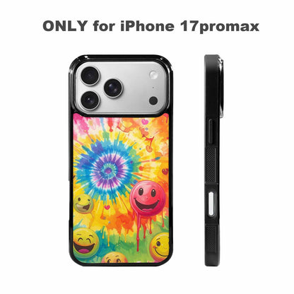 iPhone 17 Pro Max Case — Smiley Facessmiley Faces Tie Original Art, Custom Print Case Cover