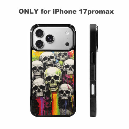 iPhone 17 Pro Max Case — Rainbow From Skull\'s Mouth Gothic Skulls, Customized Protective Case