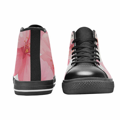 MEN'S Japanese Cherry Blossom High Top Canvas Cottagecore Shoes