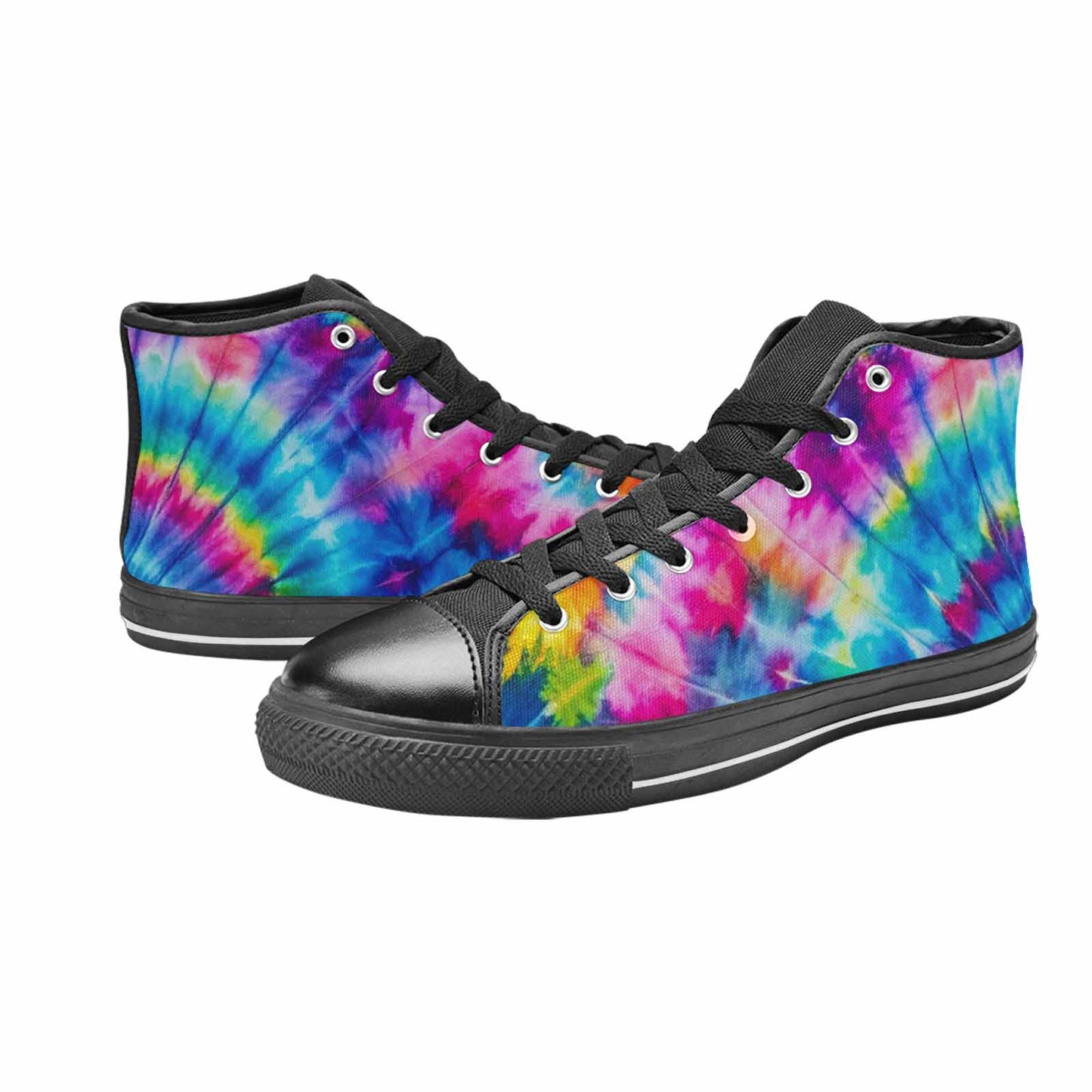 MEN'S Tie Dye Acid Wash Color High Top Canvas Vibrant Chaos Shoes
