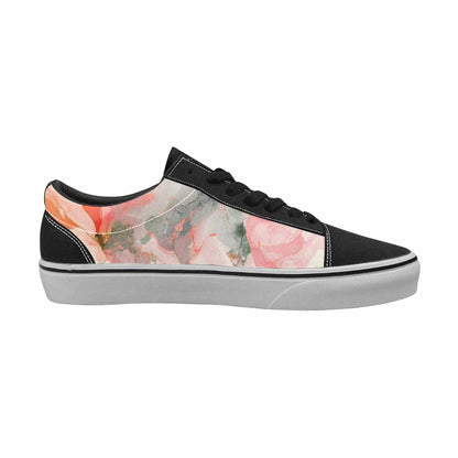 WOMEN'S Marble Floral Canvas Lace-Up Wallpaper Art Sneakers