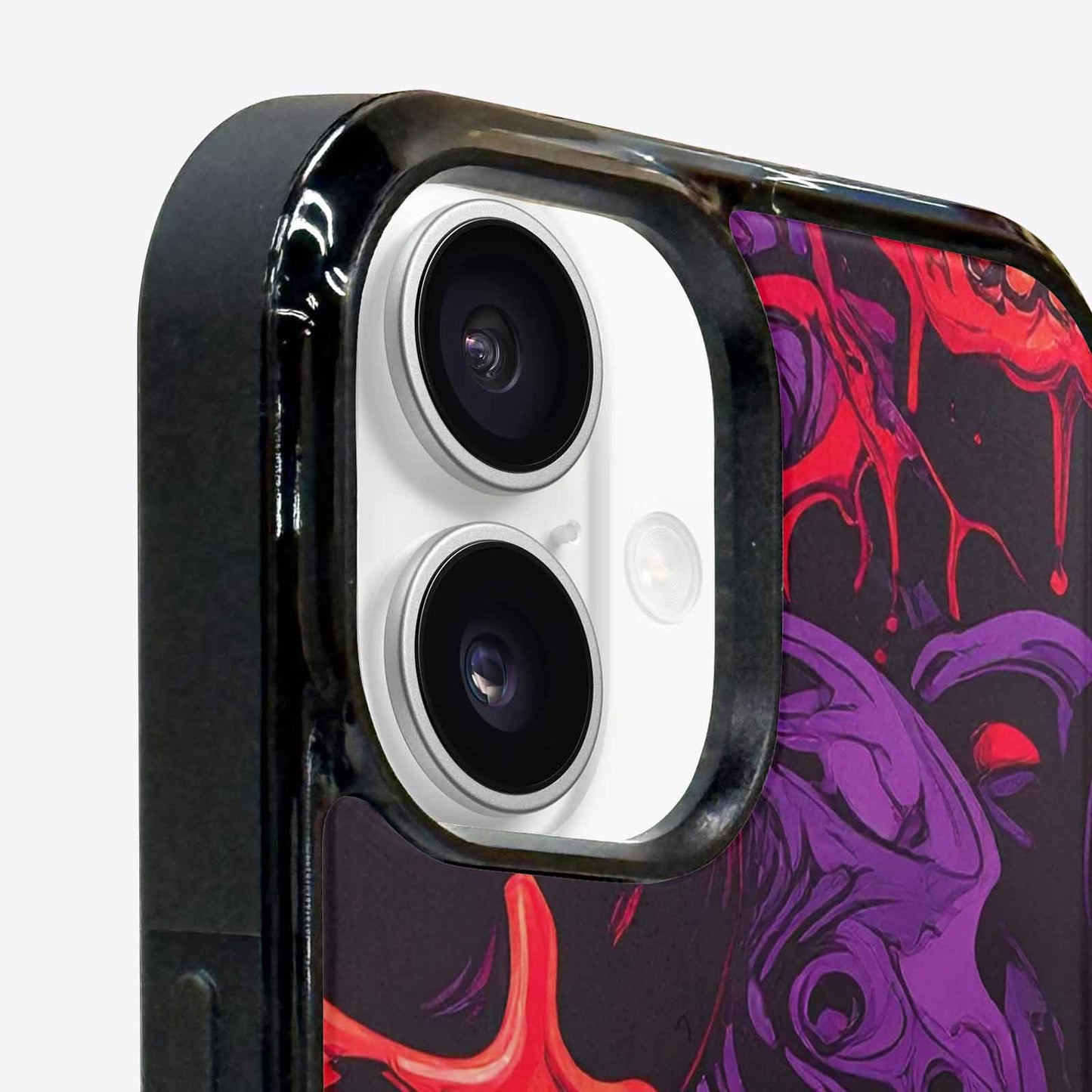 iPhone 16 Case — Red Purple Skeletons Neon Drip Melting, Personalized Phone Case