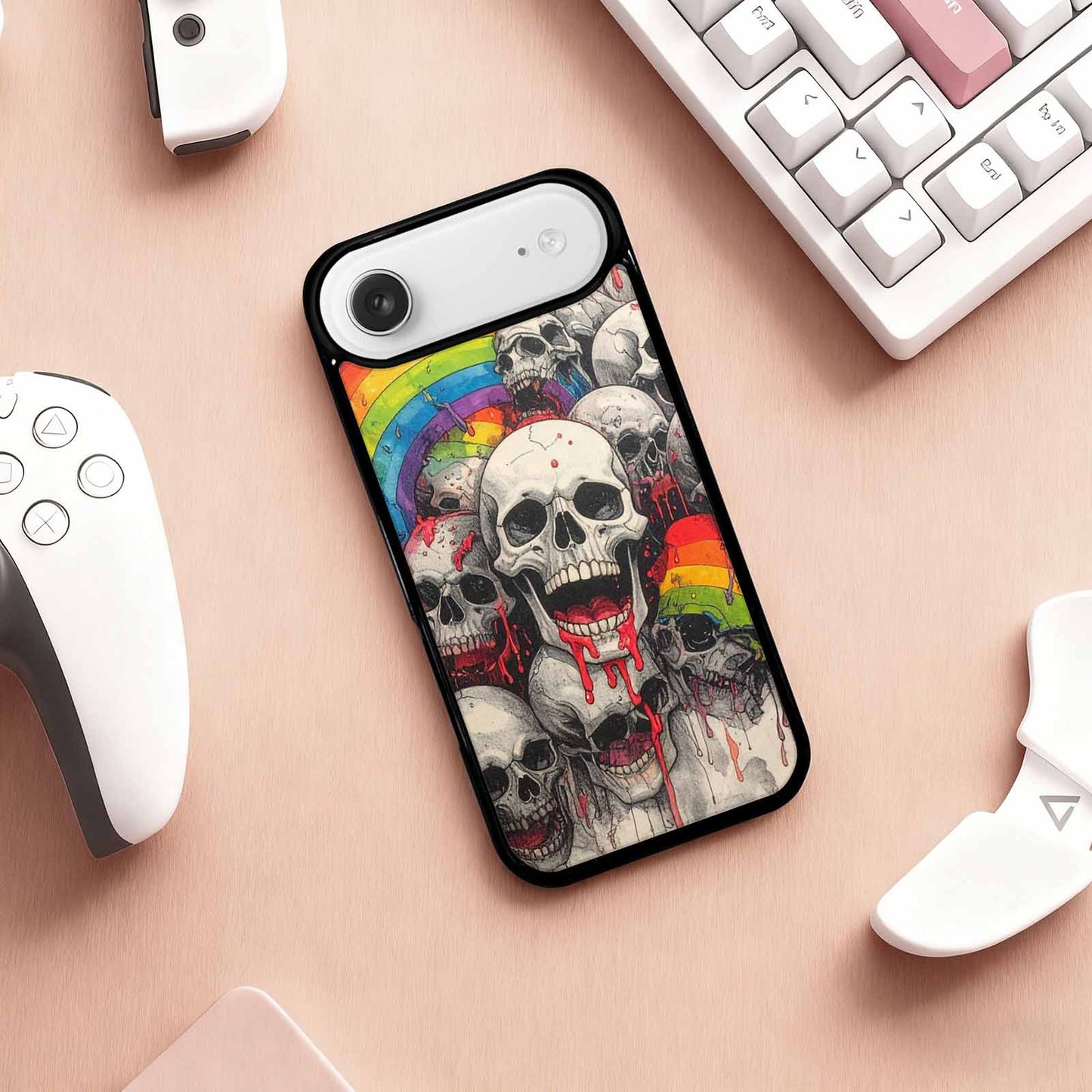 iPhone 17 Air Case — Rainbow From Skulls Mouth Black Gothic, Personalized Phone Case