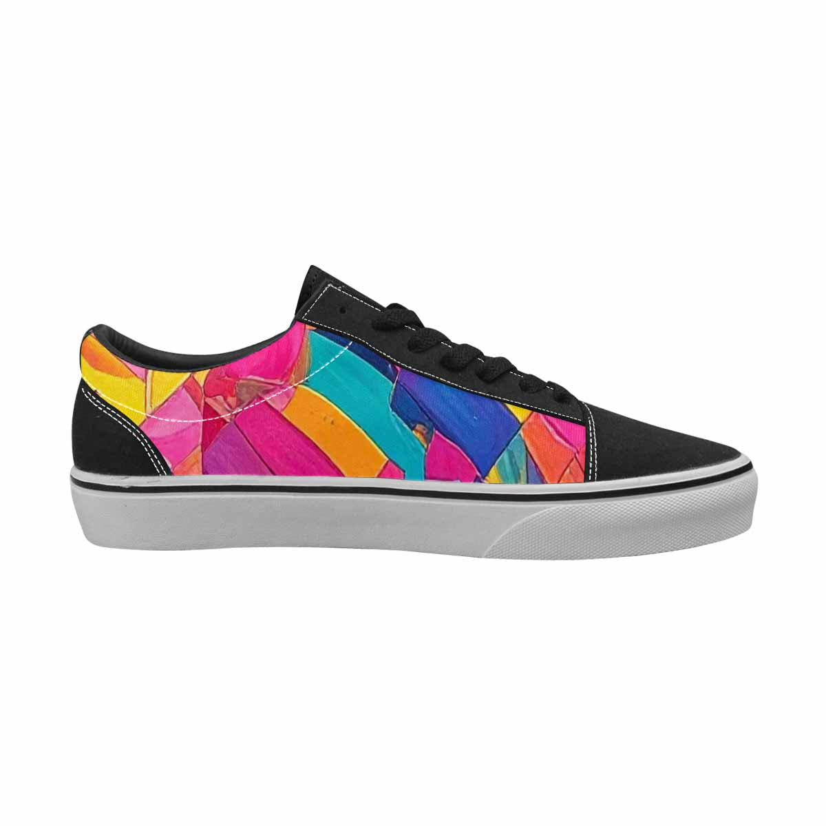 WOMEN'S Pansexual Flag Color Canvas Lace-Up Dark Academia Custom Sneakers