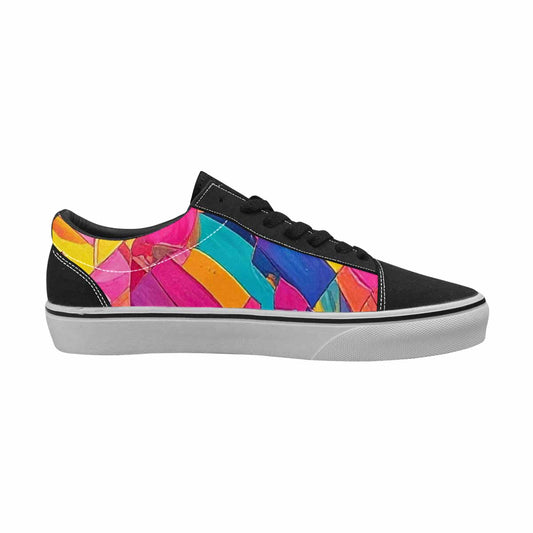 WOMEN'S Pansexual Flag Color Canvas Lace-Up Dark Academia Custom Sneakers