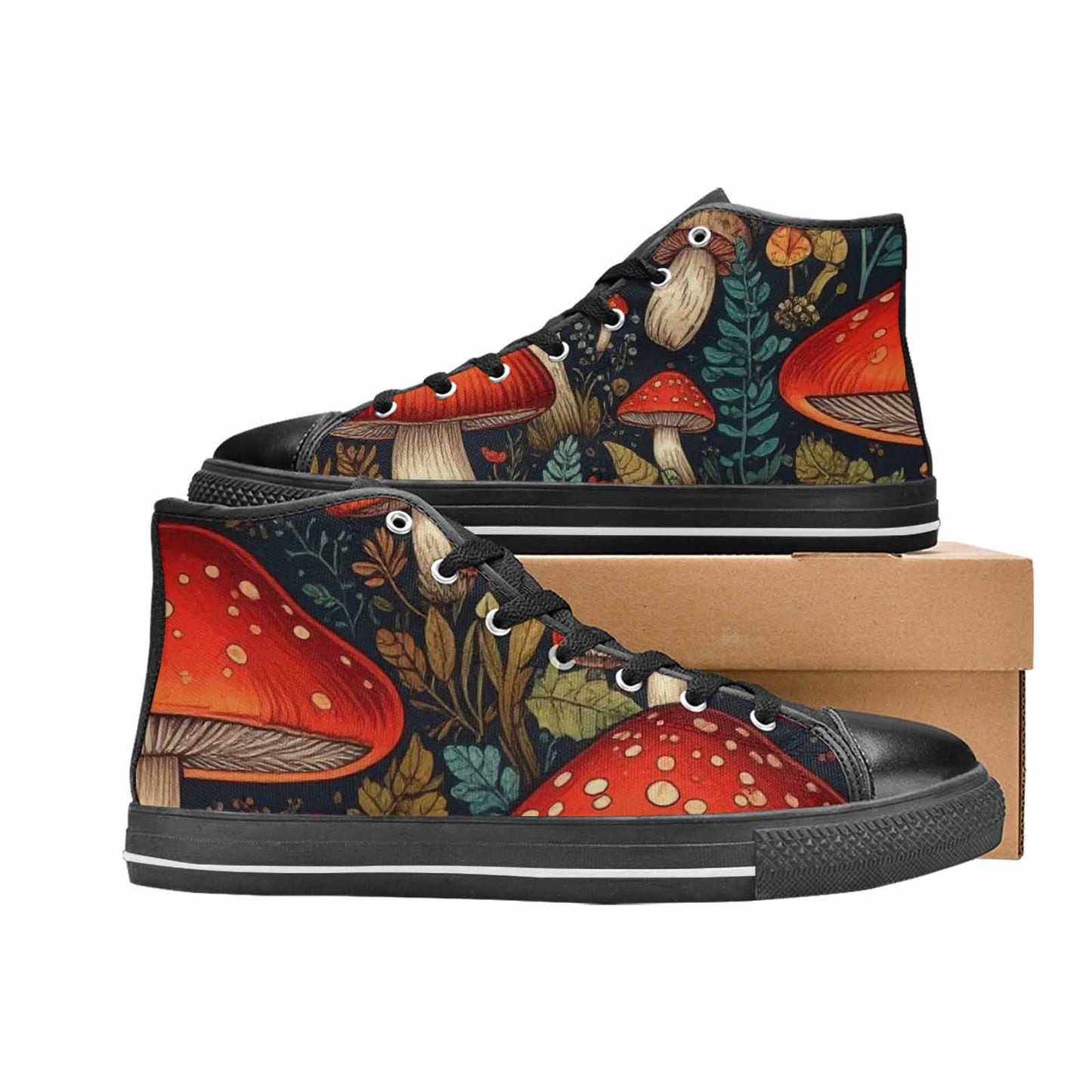 MEN'S Mushroom High Top Canvas Dark Academia Sneakers