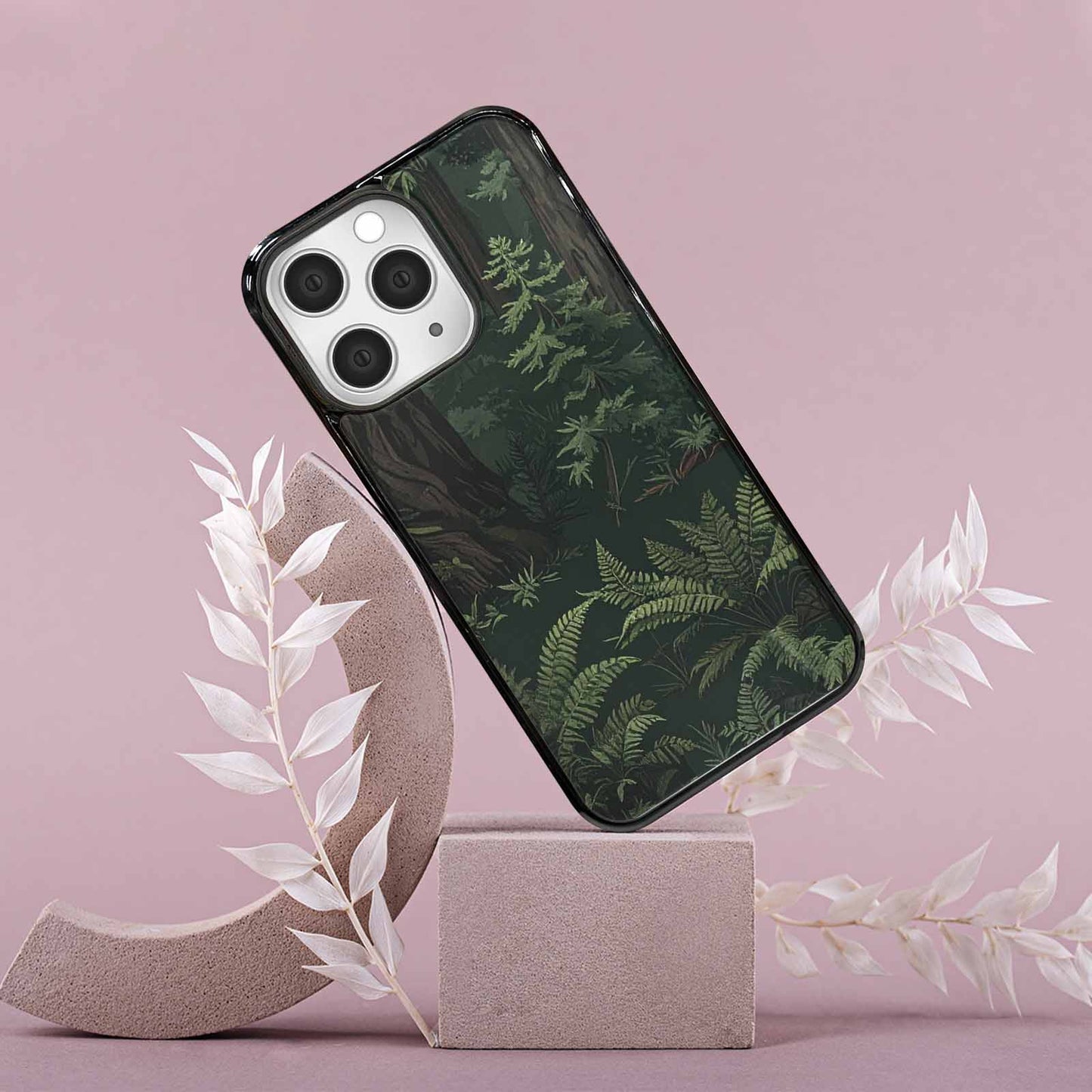 iPhone 15 Pro Max Case — Seamless Pattern Ancient Redwood Forest Giant, Custom Print Case Cover