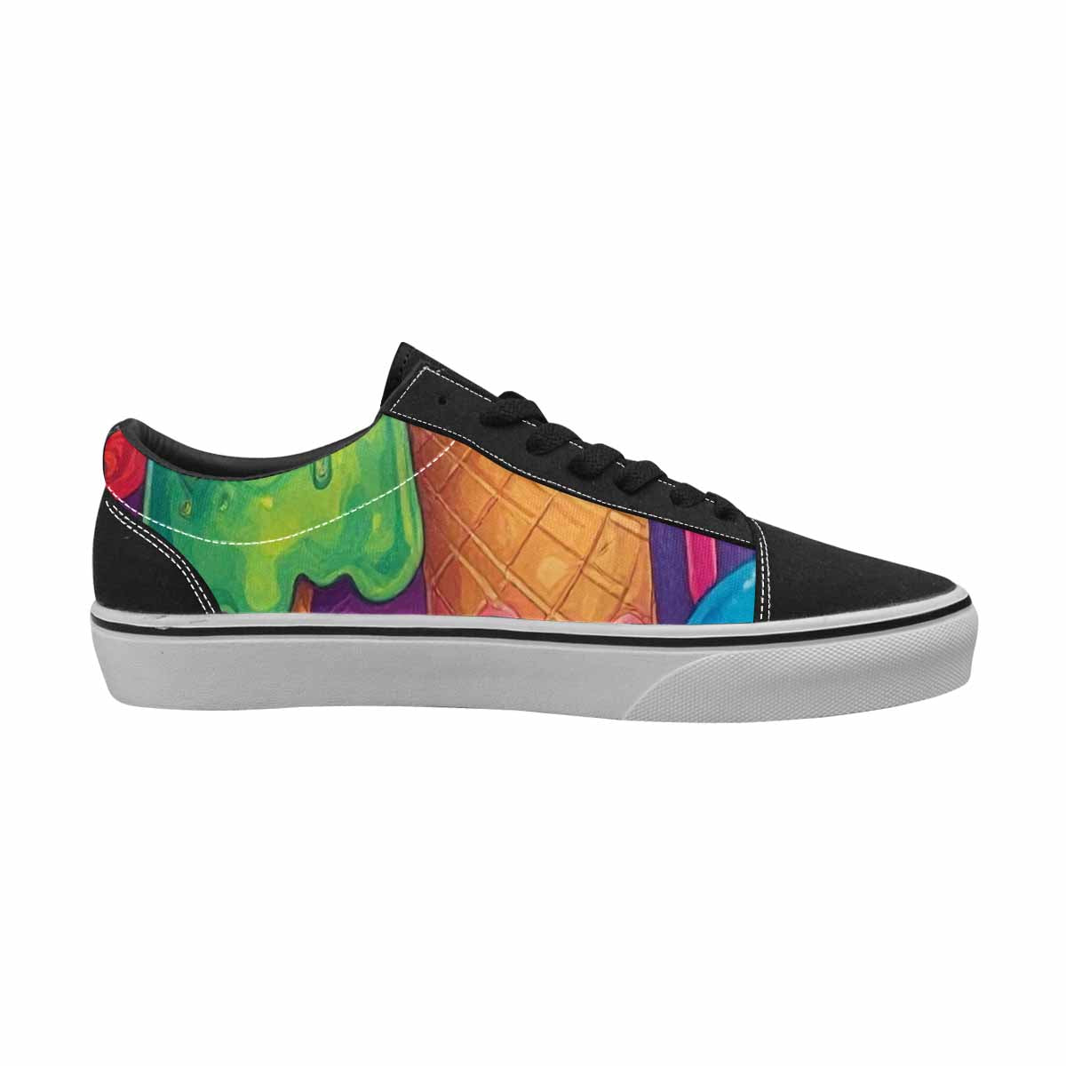 WOMEN'S Melting Ice Cream Monster Lace-Up Canvas Melting Art Sneakers