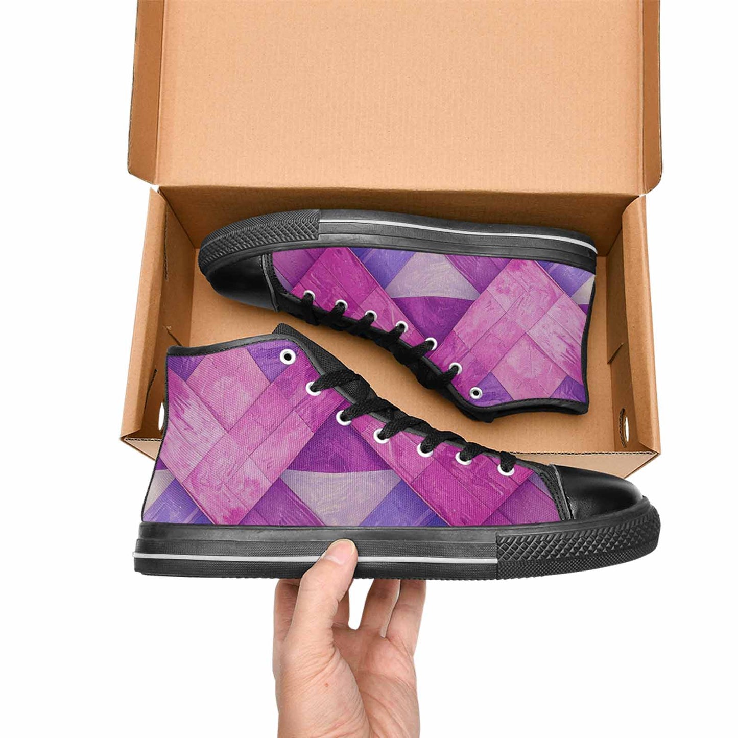 MEN'S Bisexual Flag Color High Top Canvas Dreamcore Shoes