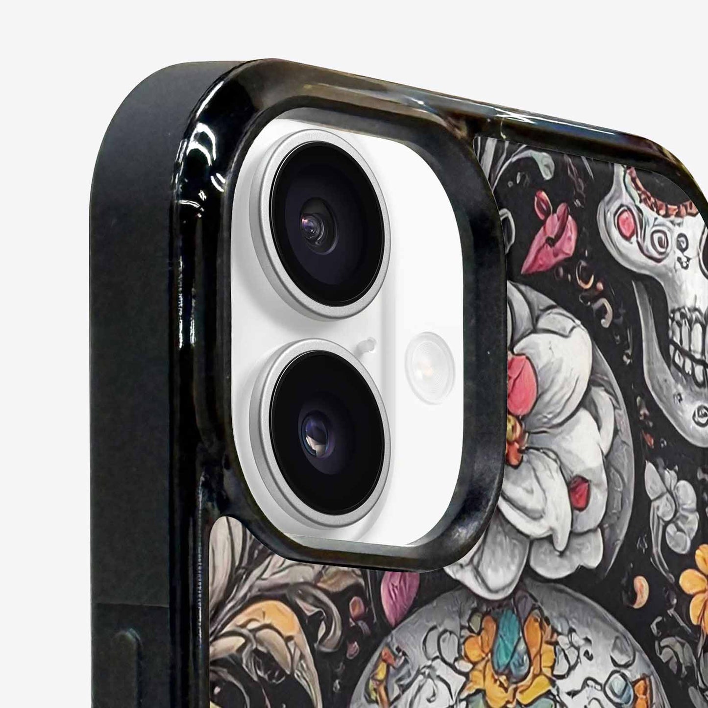 iPhone 16 Plus Case — Greyscale Black And White Dark Black, Custom Phone Case