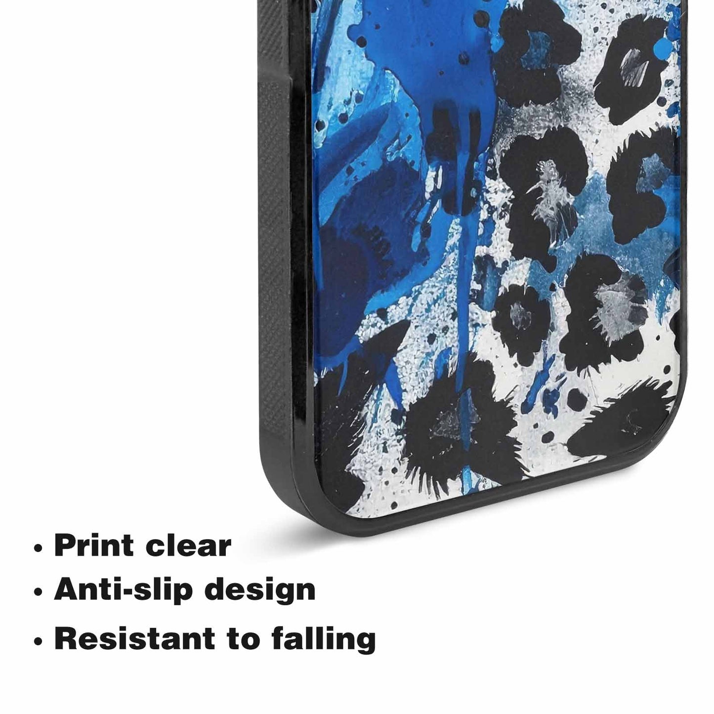 iPhone 15 Plus Case — Animal Print Black Blue Ink Animal, Customized Protective Case