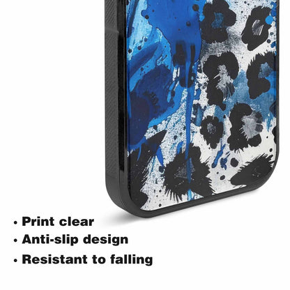 iPhone 15 Plus Case — Animal Print Black Blue Ink Animal, Customized Protective Case