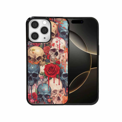 iPhone 15 Pro Max Case — Skulls And Roses Skulls And Roses, Custom Printed Phone Case