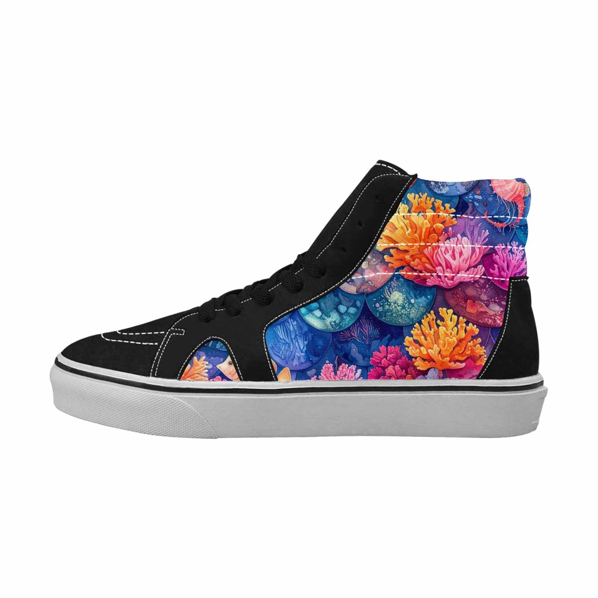 WOMEN'S Fish Scale Coral High Top Canvas Vivid Sneakers