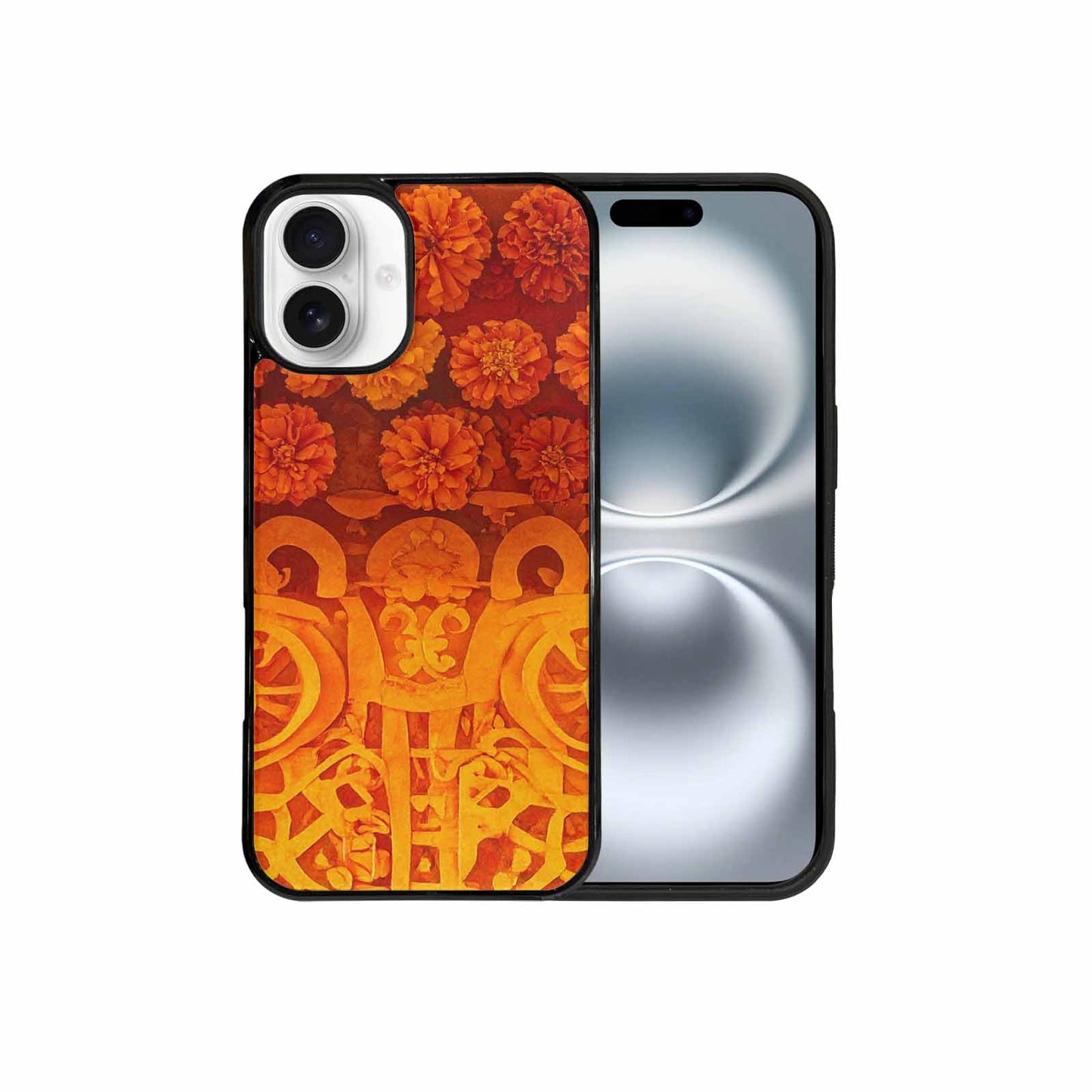 iPhone 16 Plus Case — Marigold Day Of The Dead Marigold, Customized Protective Case