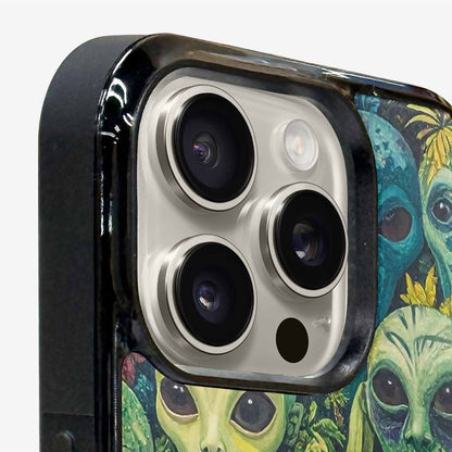 iPhone 16 Pro Case — Aliens Pattern Hundreds Of Sma Bcn, Unique Phone Case Design