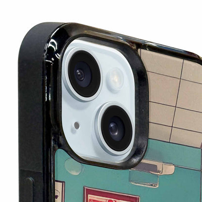 iPhone 15 Plus Case — 1950s Diner Cartoon Art Pattern, Custom Printed Phone Case