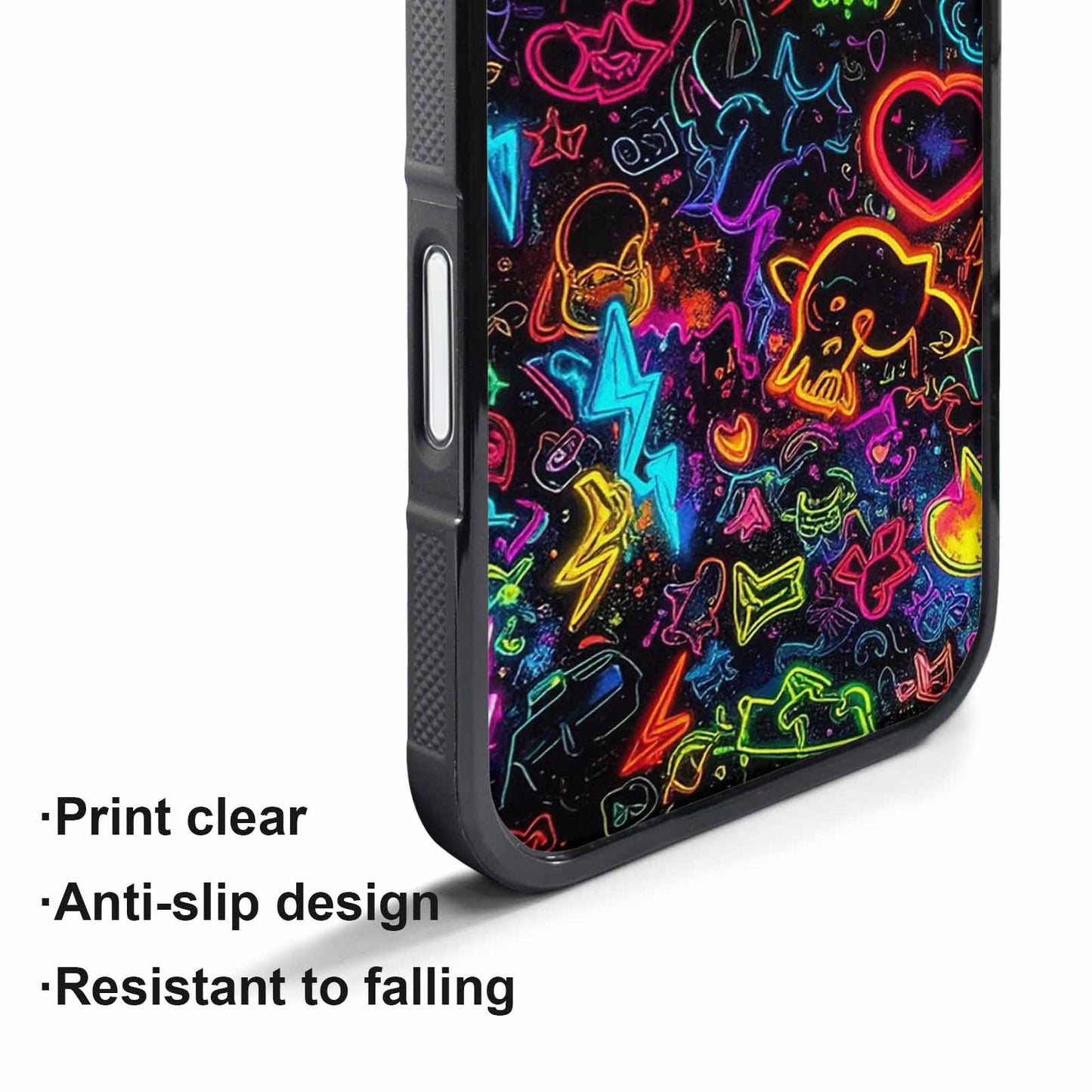 iPhone 17 Pro Case — Neon Glow Sticker Icon Collage Original, Custom Made Phone Cover