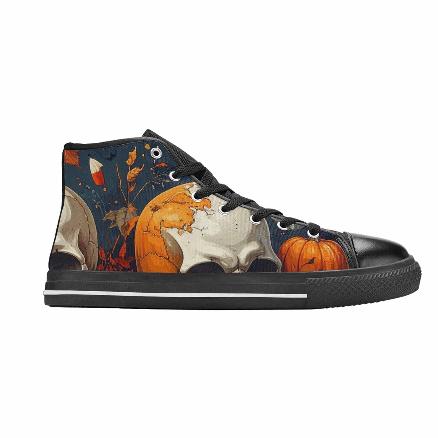 MEN'S Halloween Skulls Pumpkins High Top Canvas Dark Academia Shoes