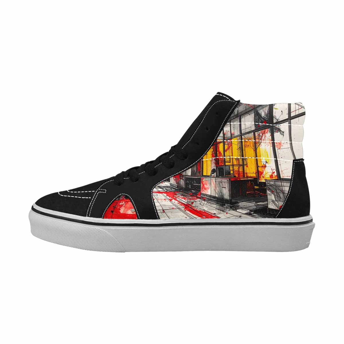 MEN'S Liminal Space Fragment High Top Canvas Melting Art Custom Sneakers