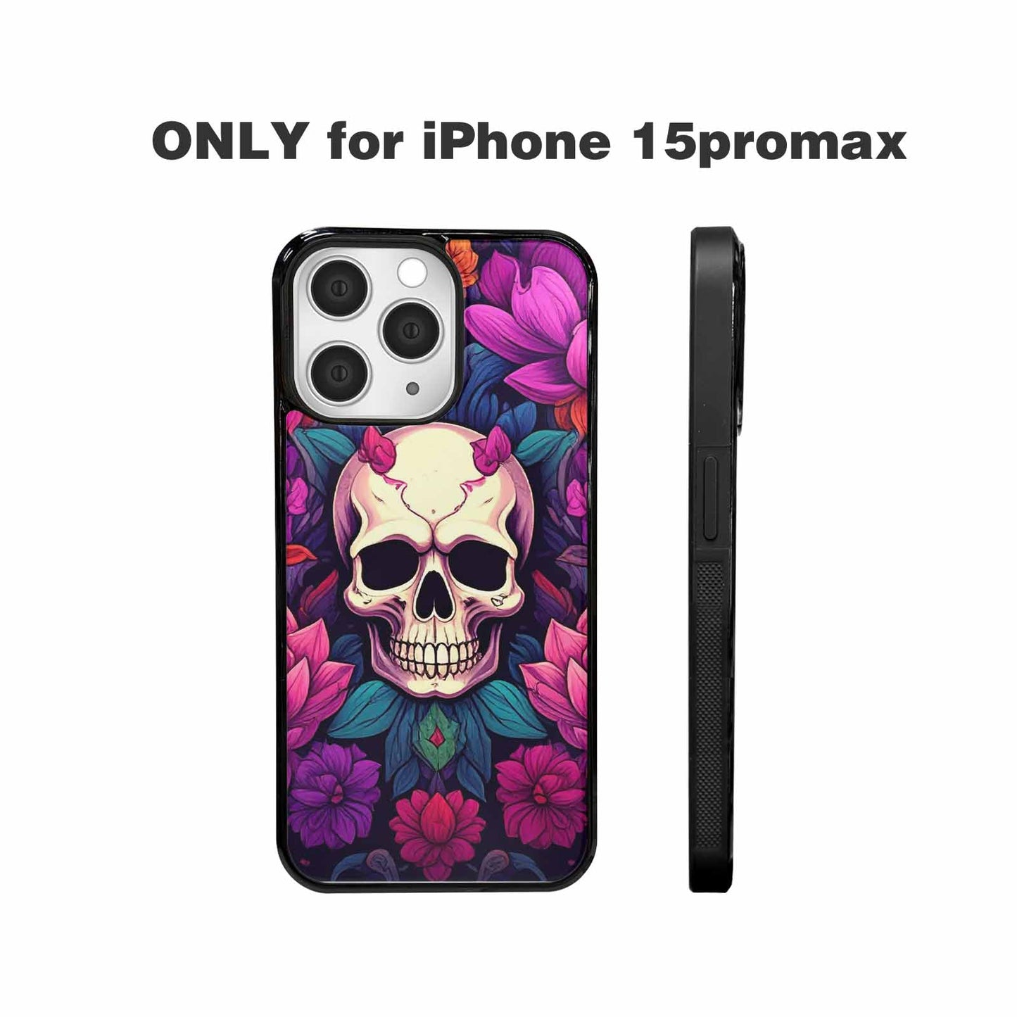 iPhone 15 Pro Max Case — Lotus Many Hundreds Of Skulls Art, Custom Made Phone Cover