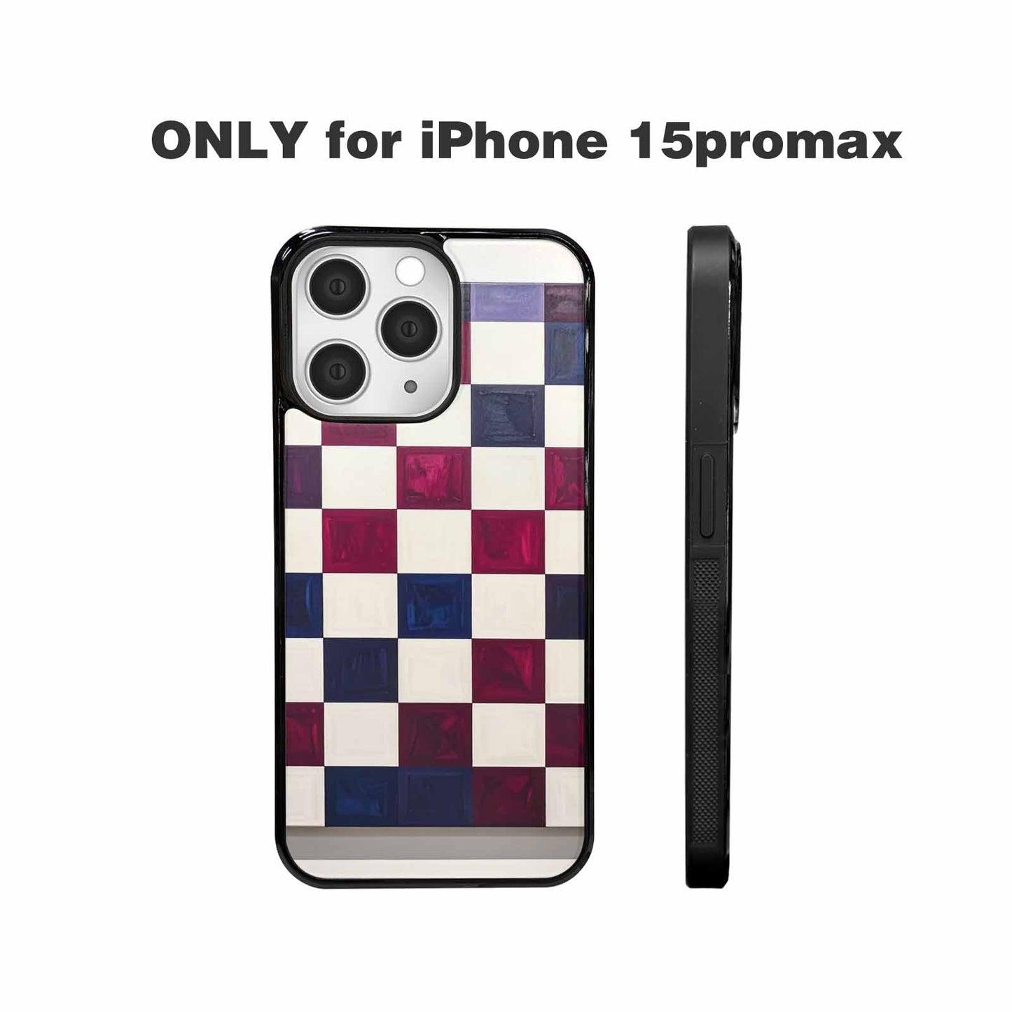 iPhone 15 Pro Max Case — Checkerboard Print, Original Design Phone Case