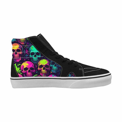 WOMEN'S Skulls - Neon High Top Canvas Dark Academia Sneakers