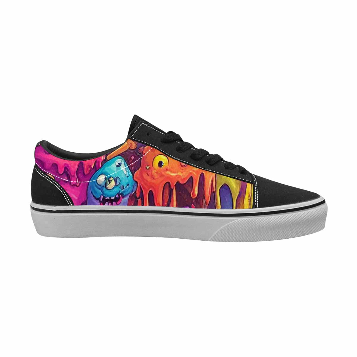 WOMEN'S Melting Ice Cream Monster Lace-Up Canvas Kaleidoscope Sneakers