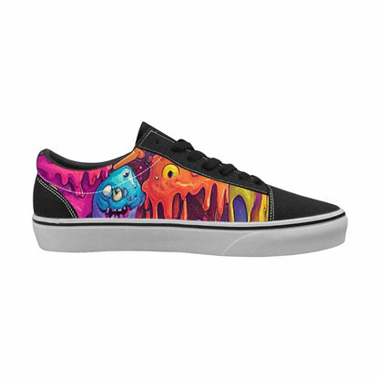 WOMEN'S Melting Ice Cream Monster Lace-Up Canvas Kaleidoscope Sneakers