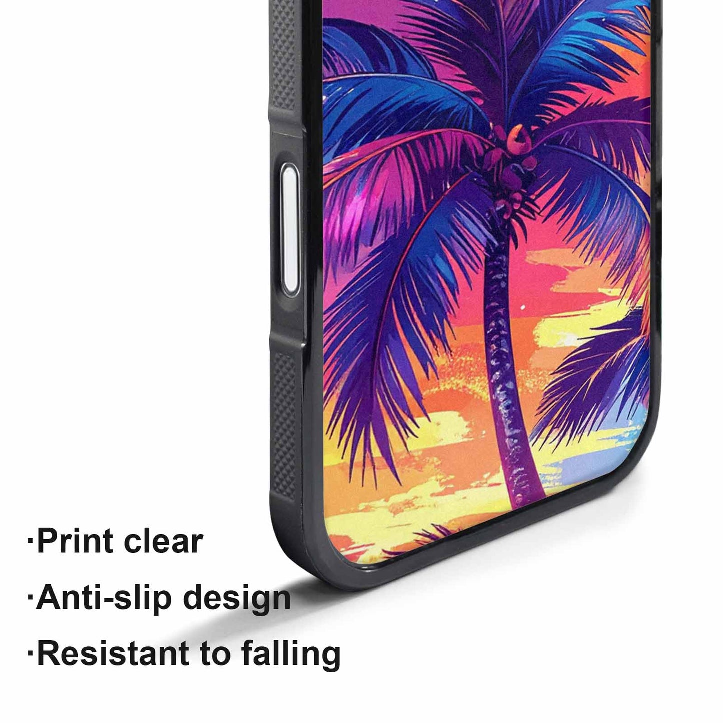 iPhone 17 Air Case — Chrome Bling Palm Tree Original Art, Custom Made Phone Cover